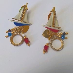 Lunch at the Ritz Sailboat clip earrings